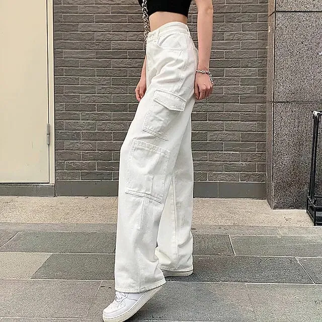 Women's Cargo Trouser Mid Waist Pants