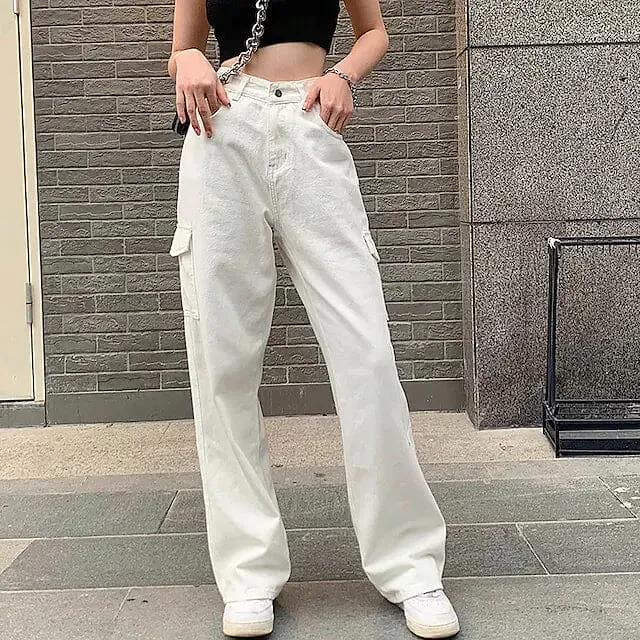 Women's Cargo Trouser Mid Waist Pants
