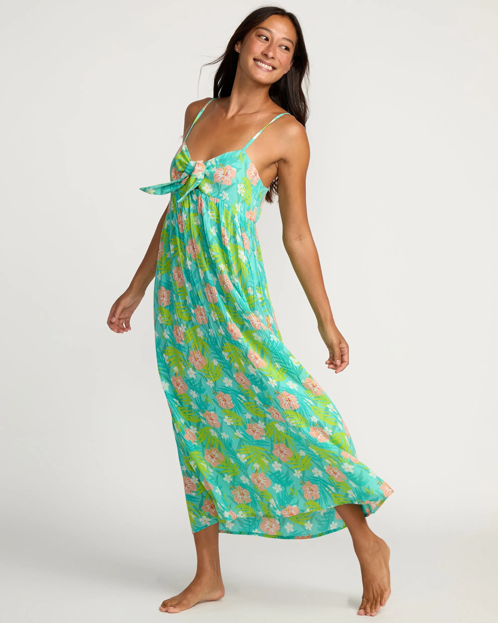 Womens Island In Da Sun Midi Dress - Barrier Reef