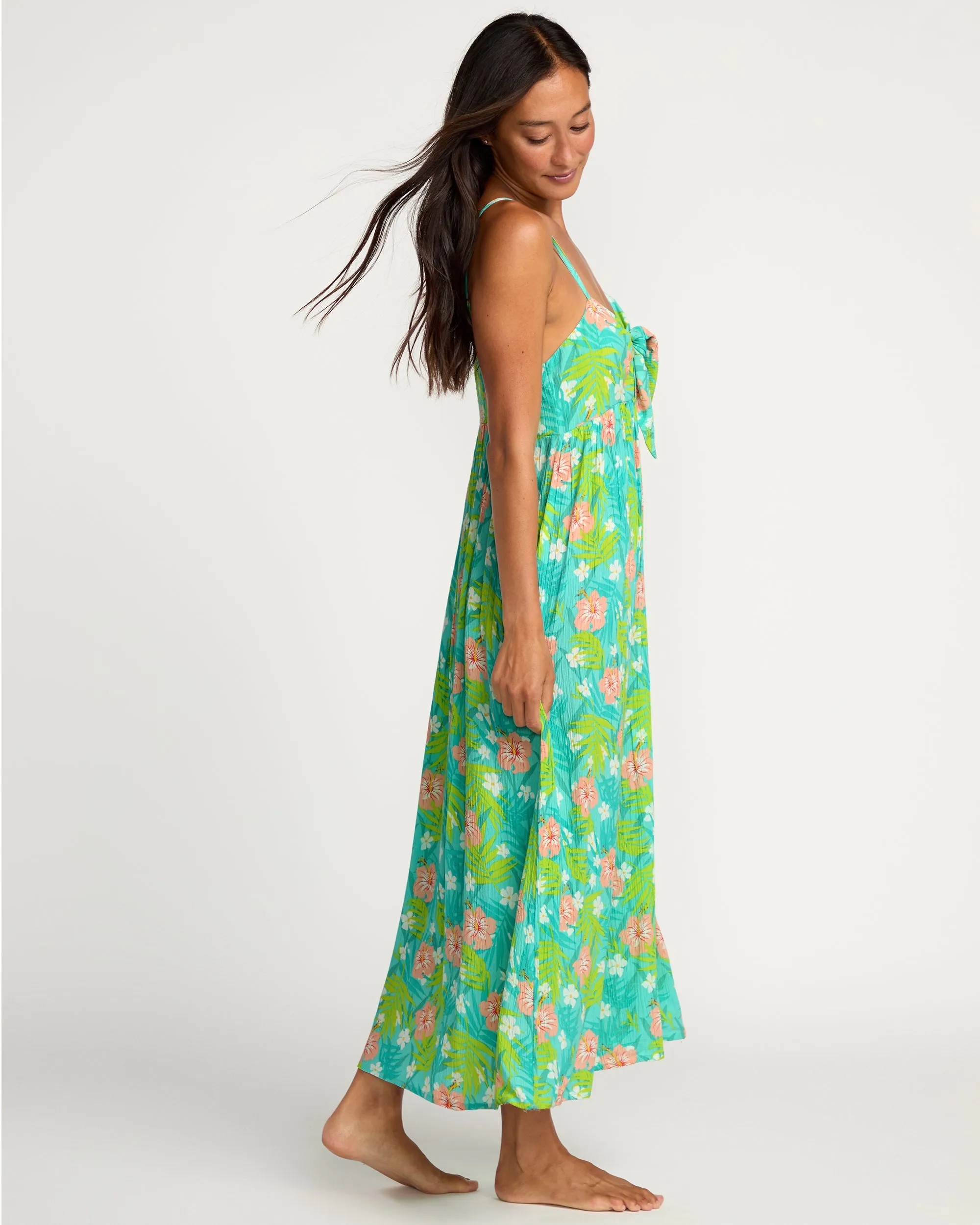 Womens Island In Da Sun Midi Dress - Barrier Reef