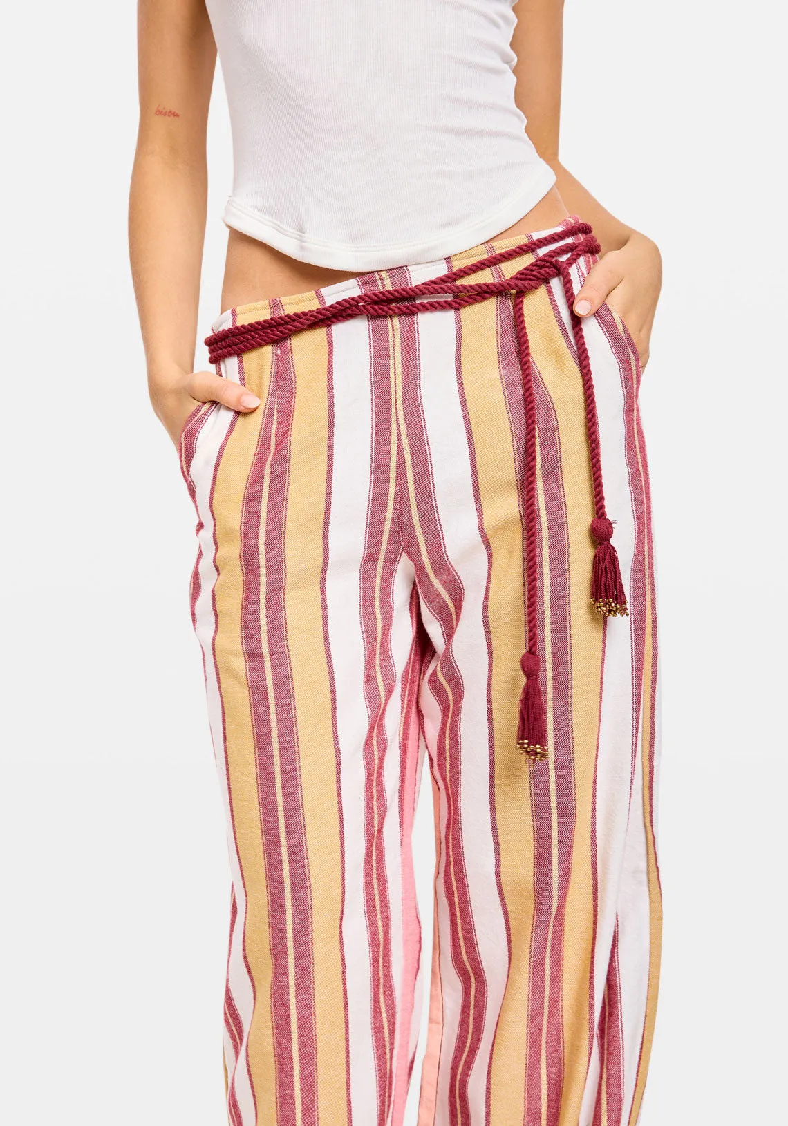 ZEUS PANT CORAL FEZ STRIPE