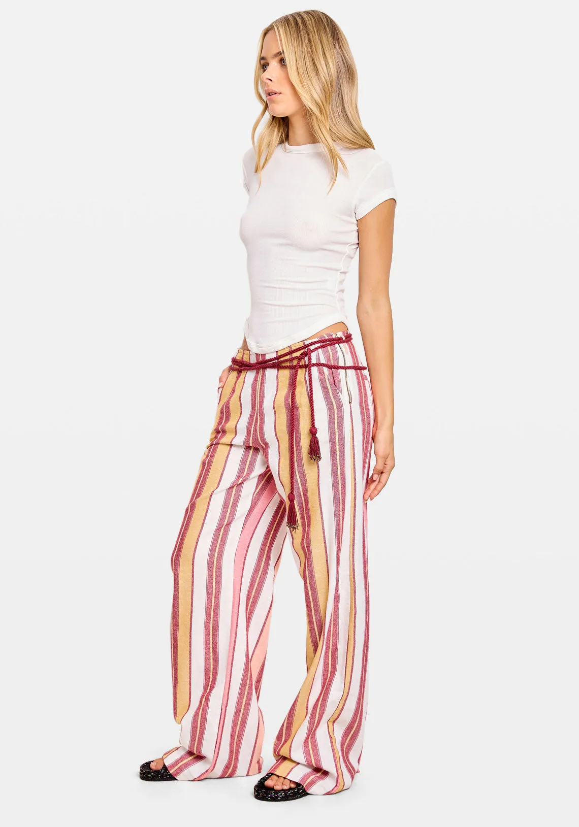 ZEUS PANT CORAL FEZ STRIPE